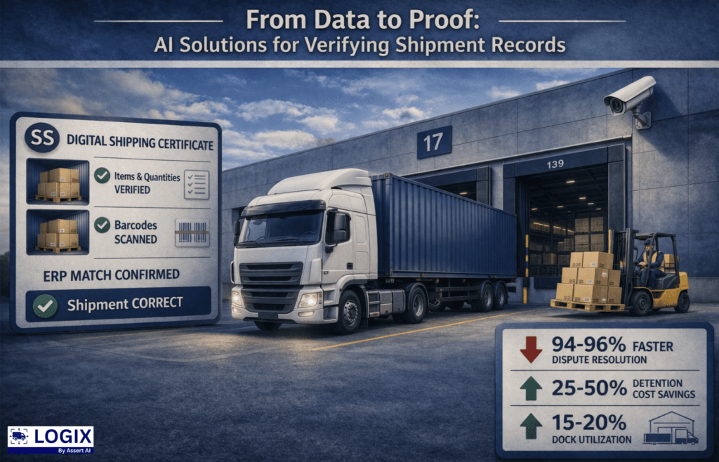 Logix provides AI for logistics through visual verification in real time to ensure right shipment is done and there is an undeniable evidence of correct shipment for avoid retailer deduction