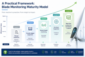 Infographic explaining how efficiency and value increase with manufacturing monitoring maturity level